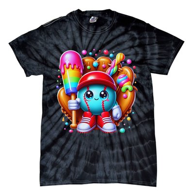 Ice Cream Drip Baseball Stuff Baseball Drip For Tie-Dye T-Shirt