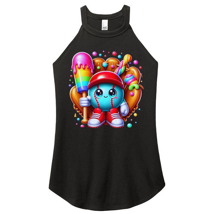 Ice Cream Drip Baseball Stuff Baseball Drip For Women's Perfect Tri Rocker Tank