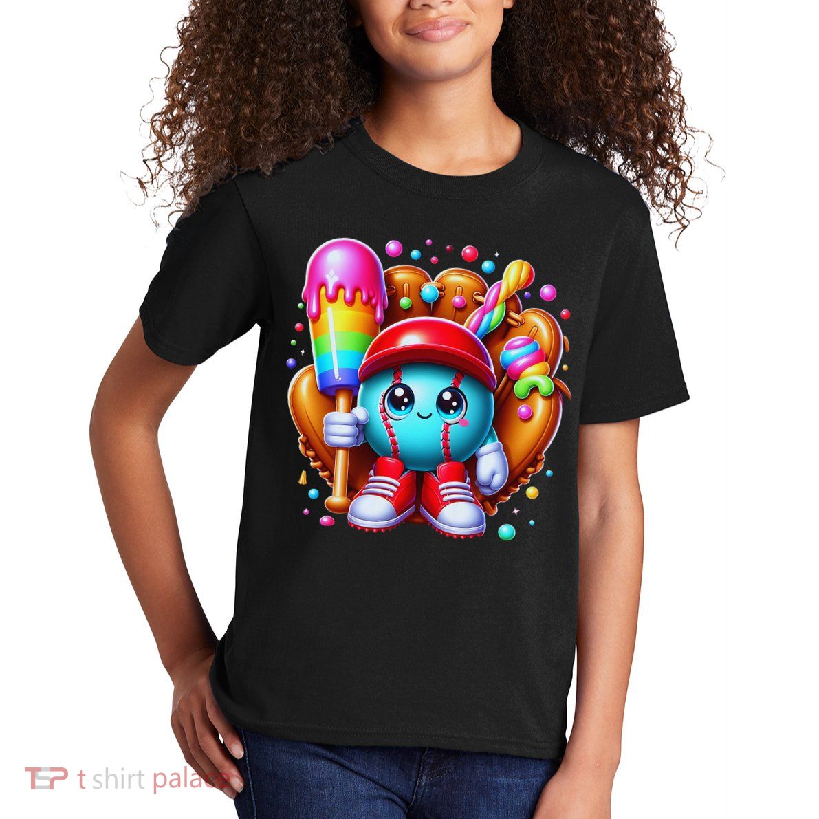 Ice Cream Drip Baseball Stuff Baseball Drip For Kids T-Shirt
