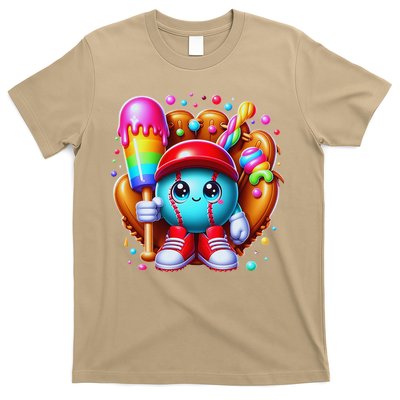 Ice Cream Drip Baseball Stuff Baseball Drip For T-Shirt
