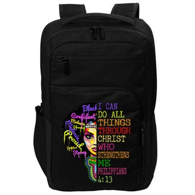 I Can Do All Through Christ Black Woman Faith Impact Tech Backpack