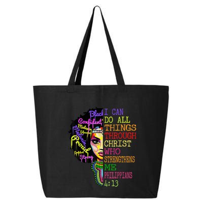 I Can Do All Through Christ Black Woman Faith 25L Jumbo Tote