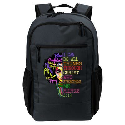 I Can Do All Through Christ Black Woman Faith Daily Commute Backpack