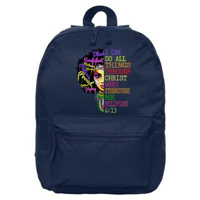 I Can Do All Through Christ Black Woman Faith 16 in Basic Backpack