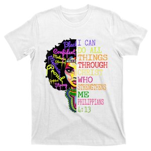 I Can Do All Through Christ Black Woman Faith T-Shirt