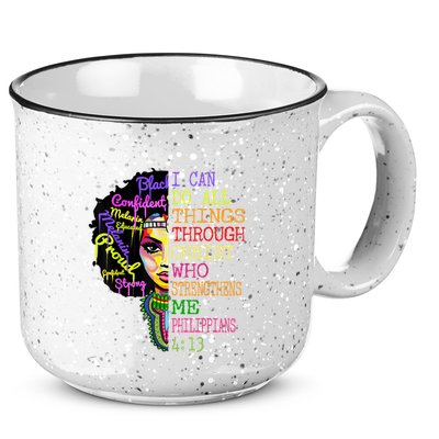 I Can Do All Through Christ Black Woman Faith 15oz Campfire Ceramic Mug