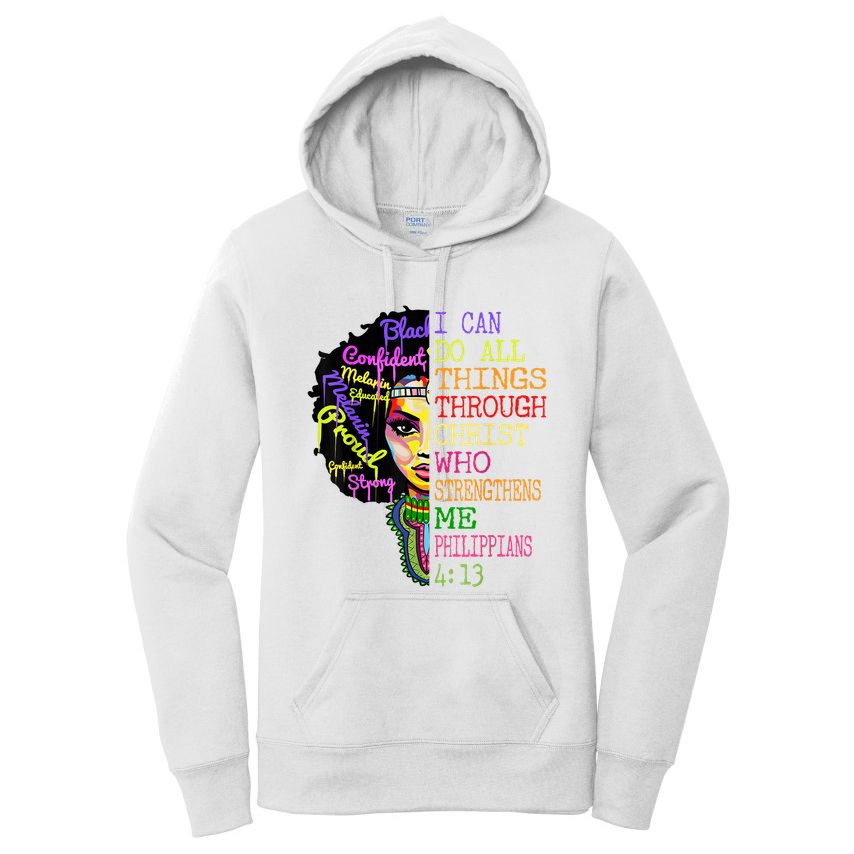 I Can Do All Through Christ Black Woman Faith Women's Pullover Hoodie