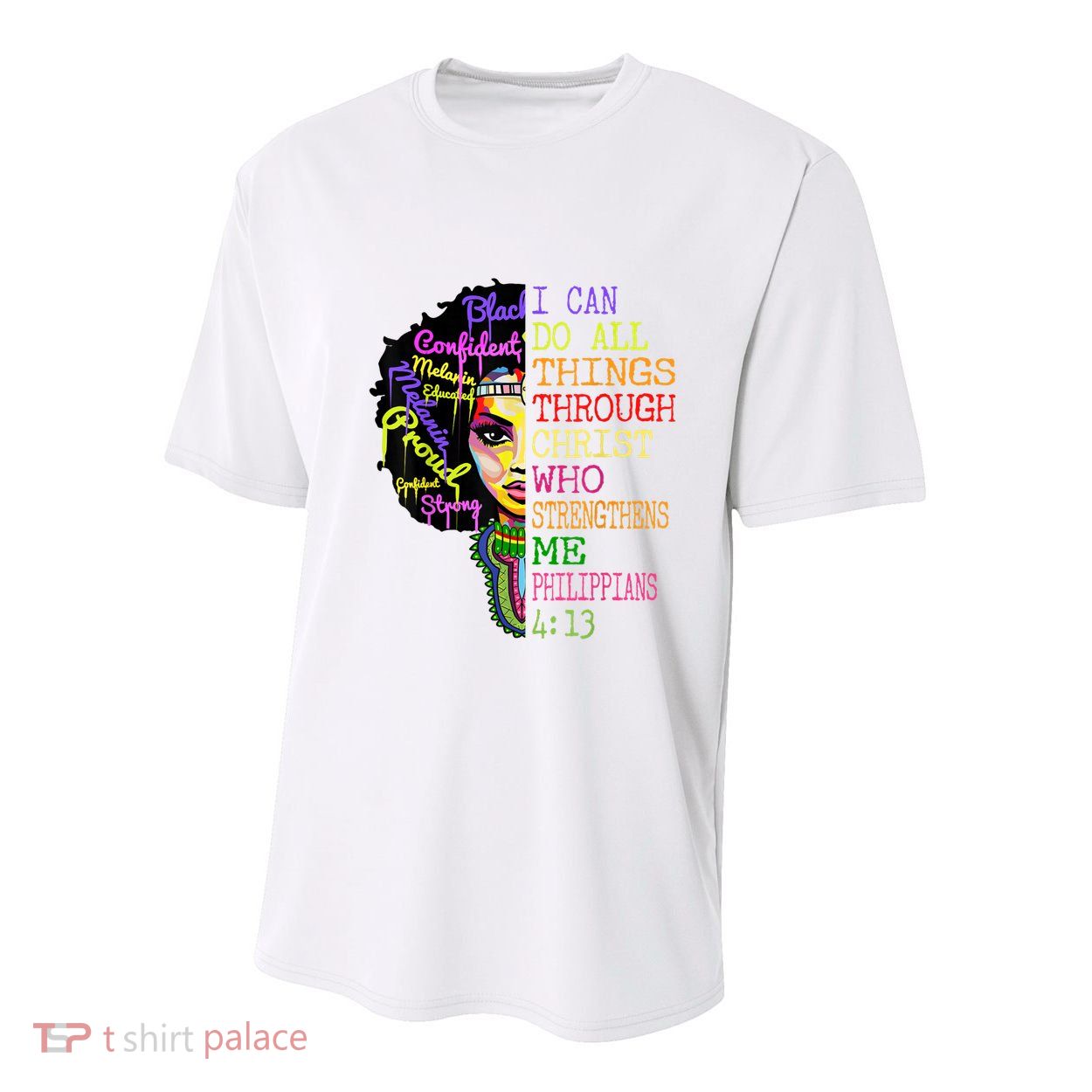 I Can Do All Through Christ Black Woman Faith Youth Performance Sprint T-Shirt