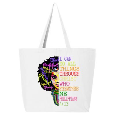 I Can Do All Through Christ Black Woman Faith 25L Jumbo Tote