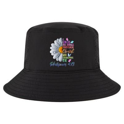 I Can Do All Things Through Christ Religious Butterfly Art Cool Comfort Performance Bucket Hat