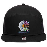 I Can Do All Things Through Christ Religious Butterfly Art 7 Panel Mesh Trucker Snapback Hat