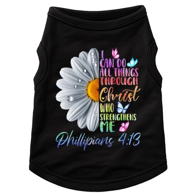 I Can Do All Things Through Christ Religious Butterfly Art Doggie Tank