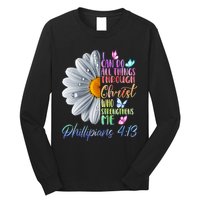 I Can Do All Things Through Christ Religious Butterfly Art Long Sleeve Shirt