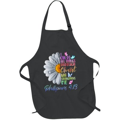 I Can Do All Things Through Christ Religious Butterfly Art Apron