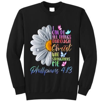 I Can Do All Things Through Christ Religious Butterfly Art Sweatshirt