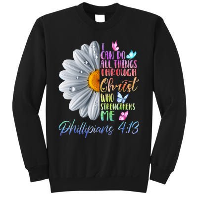 I Can Do All Things Through Christ Religious Butterfly Art Sweatshirt