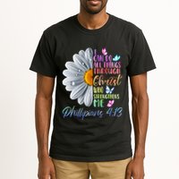 I Can Do All Things Through Christ Religious Butterfly Art Tall T-Shirt