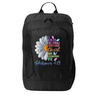 I Can Do All Things Through Christ Religious Butterfly Art City Backpack