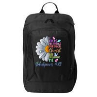 I Can Do All Things Through Christ Religious Butterfly Art City Backpack