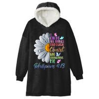 I Can Do All Things Through Christ Religious Butterfly Art Hooded Wearable Blanket
