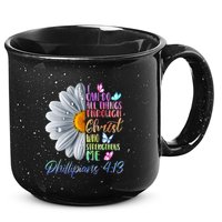 I Can Do All Things Through Christ Religious Butterfly Art 15oz Campfire Ceramic Mug