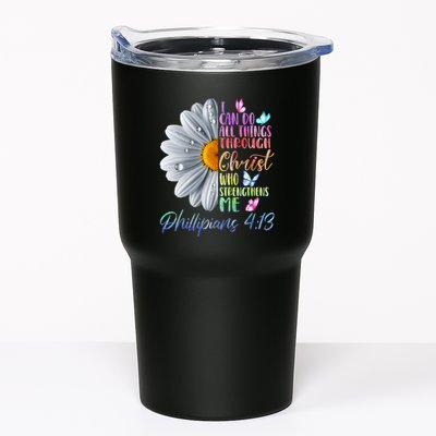 I Can Do All Things Through Christ Religious Butterfly Art Tumbler