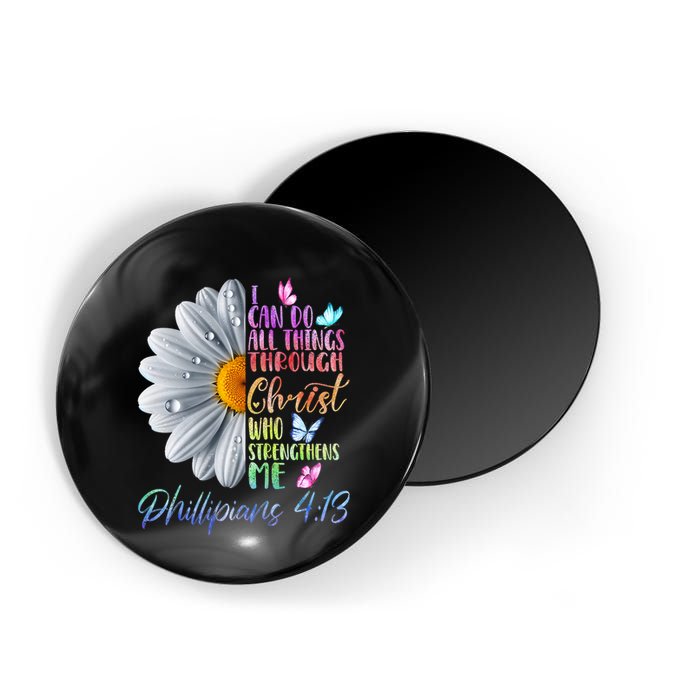 I Can Do All Things Through Christ Religious Butterfly Art Magnet