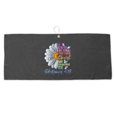 I Can Do All Things Through Christ Religious Butterfly Art Large Microfiber Waffle Golf Towel