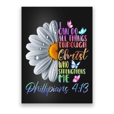 I Can Do All Things Through Christ Religious Butterfly Art Poster