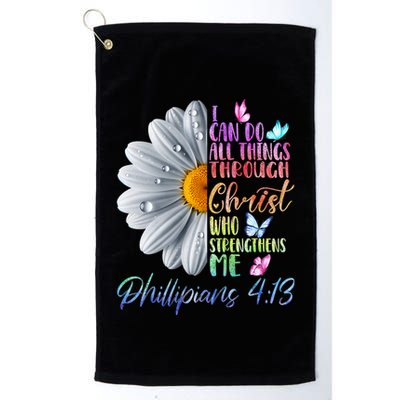 I Can Do All Things Through Christ Religious Butterfly Art Golf Towel