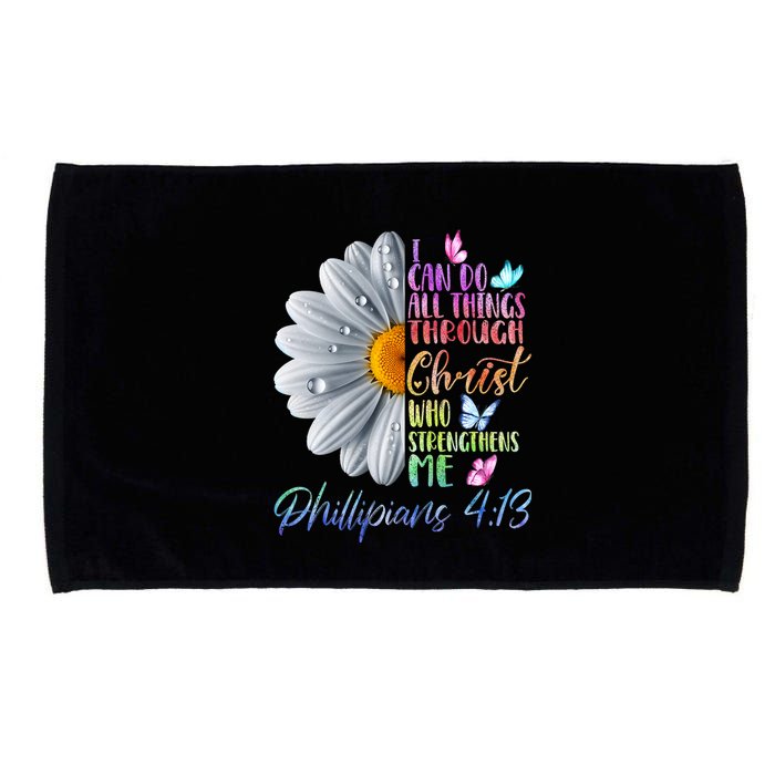 I Can Do All Things Through Christ Religious Butterfly Art Microfiber Hand Towel