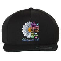 I Can Do All Things Through Christ Religious Butterfly Art Wool Snapback Cap