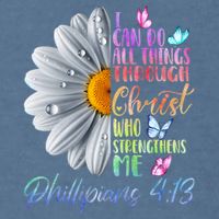 I Can Do All Things Through Christ Religious Butterfly Art Garment-Dyed Sweatshirt