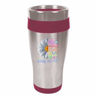 I Can Do All Things Through Christ Religious Butterfly Art 16oz Travel Tumbler
