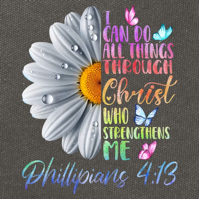 I Can Do All Things Through Christ Religious Butterfly Art Cotton Canvas Backpack