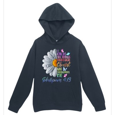 I Can Do All Things Through Christ Religious Butterfly Art Urban Pullover Hoodie