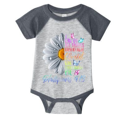 I Can Do All Things Through Christ Religious Butterfly Art Infant Baby Jersey Bodysuit