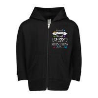 I Can Do All Things Through Christ Butterfly Art Religious Toddler Zip Fleece Hoodie