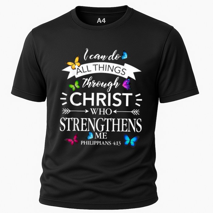 I Can Do All Things Through Christ Butterfly Art Religious Performance Shirt