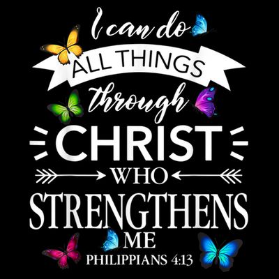 I Can Do All Things Through Christ Butterfly Art Religious T-Shirt