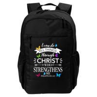 I Can Do All Things Through Christ Butterfly Art Religious Backpack