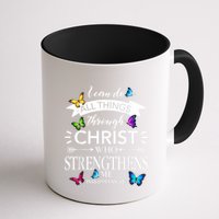 I Can Do All Things Through Christ Butterfly Art Religious Mug