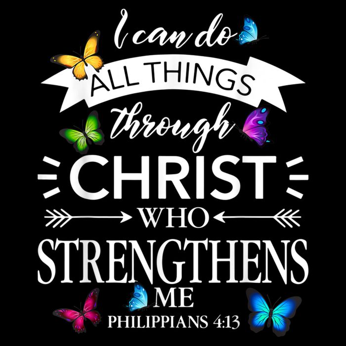 I Can Do All Things Through Christ Butterfly Art Religious Flatbill Hat