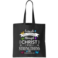 I Can Do All Things Through Christ Butterfly Art Religious Bag