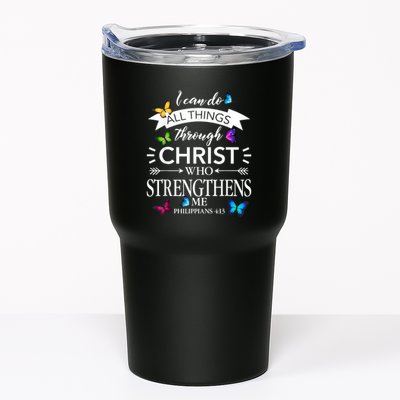 I Can Do All Things Through Christ Butterfly Art Religious Tumbler