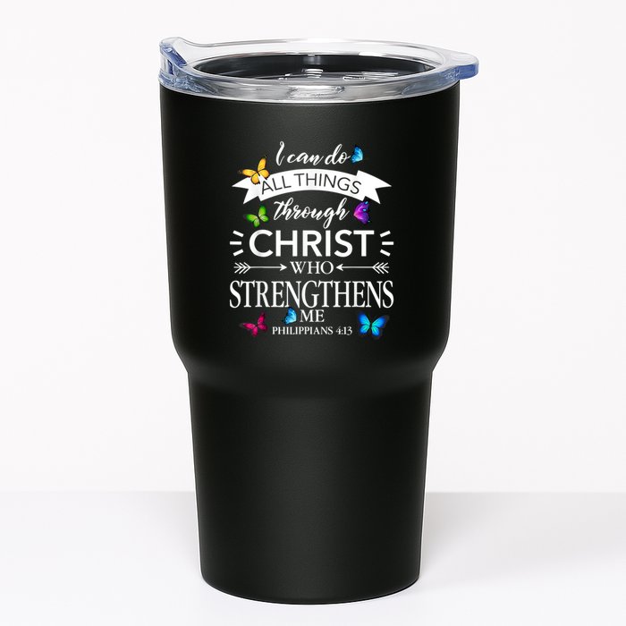I Can Do All Things Through Christ Butterfly Art Religious Tumbler