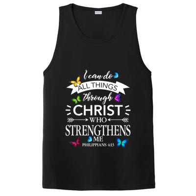 I Can Do All Things Through Christ Butterfly Art Religious PosiCharge Competitor Tank