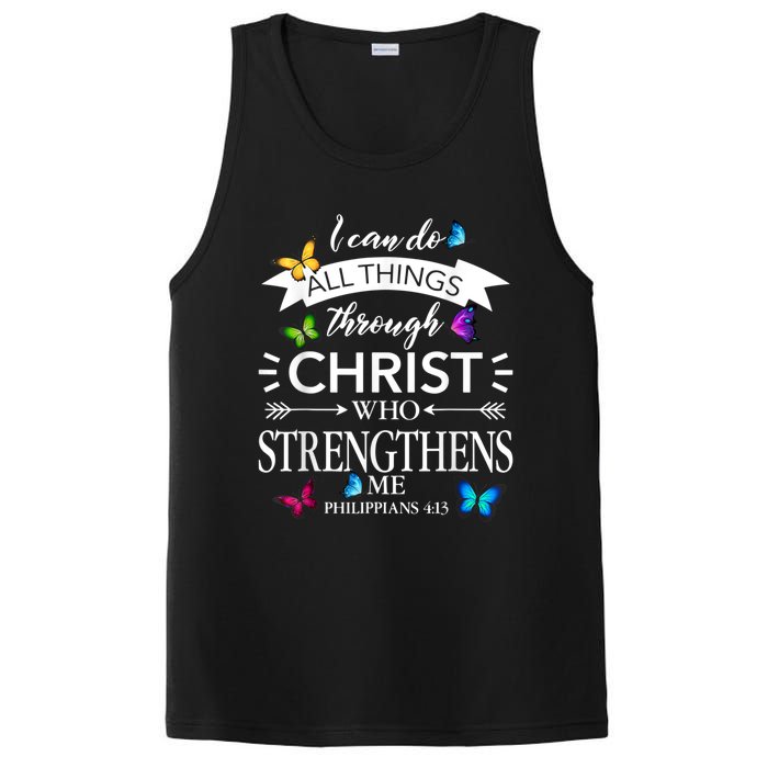 I Can Do All Things Through Christ Butterfly Art Religious PosiCharge Competitor Tank