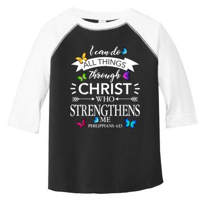 I Can Do All Things Through Christ Butterfly Art Religious Toddler Fine Jersey T-Shirt