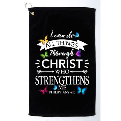 I Can Do All Things Through Christ Butterfly Art Religious Golf Towel